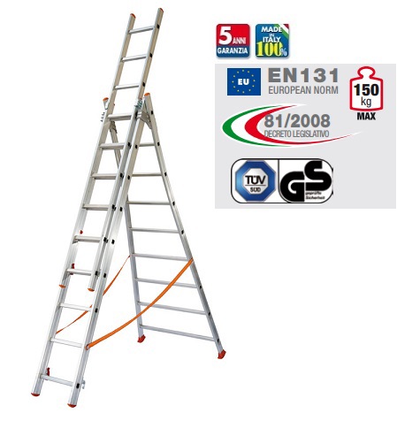 Scala Trasformabile Facal 3x10 Gradini | 6,22 Metri | Multiuso - Foto 2