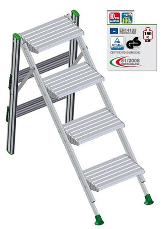 Sgabello Cilvani 2 Gradini Sgabello Gradini CILVANI In Acciaio Laccato | 2 Gradini Antiscivolo | Portata 150 Kg | Design Moderno E Leggero Sgabello Acciaio - Foto 6