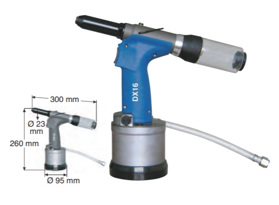 KIARUO Rivettatrice pneumatica 3/16 5/32 1/8 3/32, KR-S50 con 1 Set di Ganasce Extra, Kit di rivettatrici pneumatiche per Rivetti in Alluminio, Acciaio e Acciaio Inossidabile