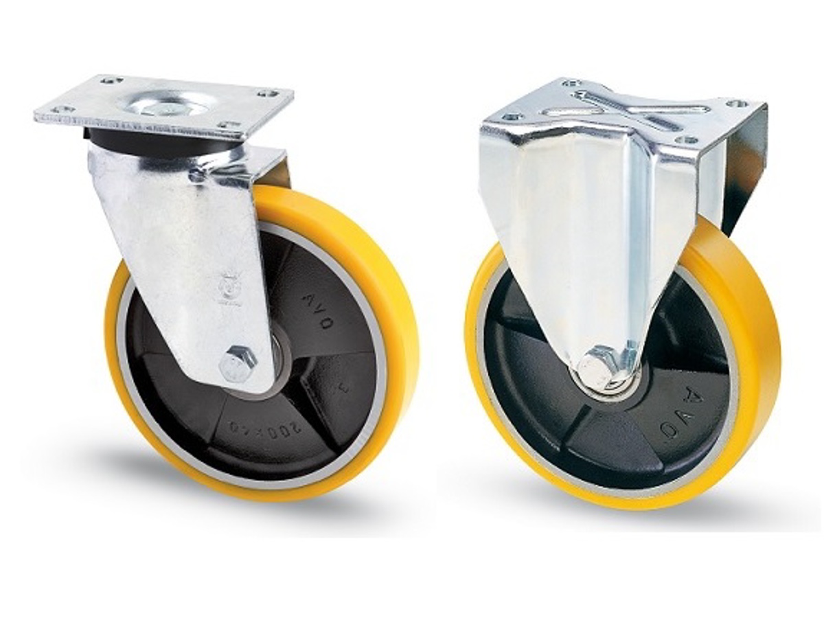 AVO 37A RUOTA CON RIVESTIMENTO IN POLIURETANO 125X30 SUPPORTO FISSO IN ACCIAIO - Foto 8