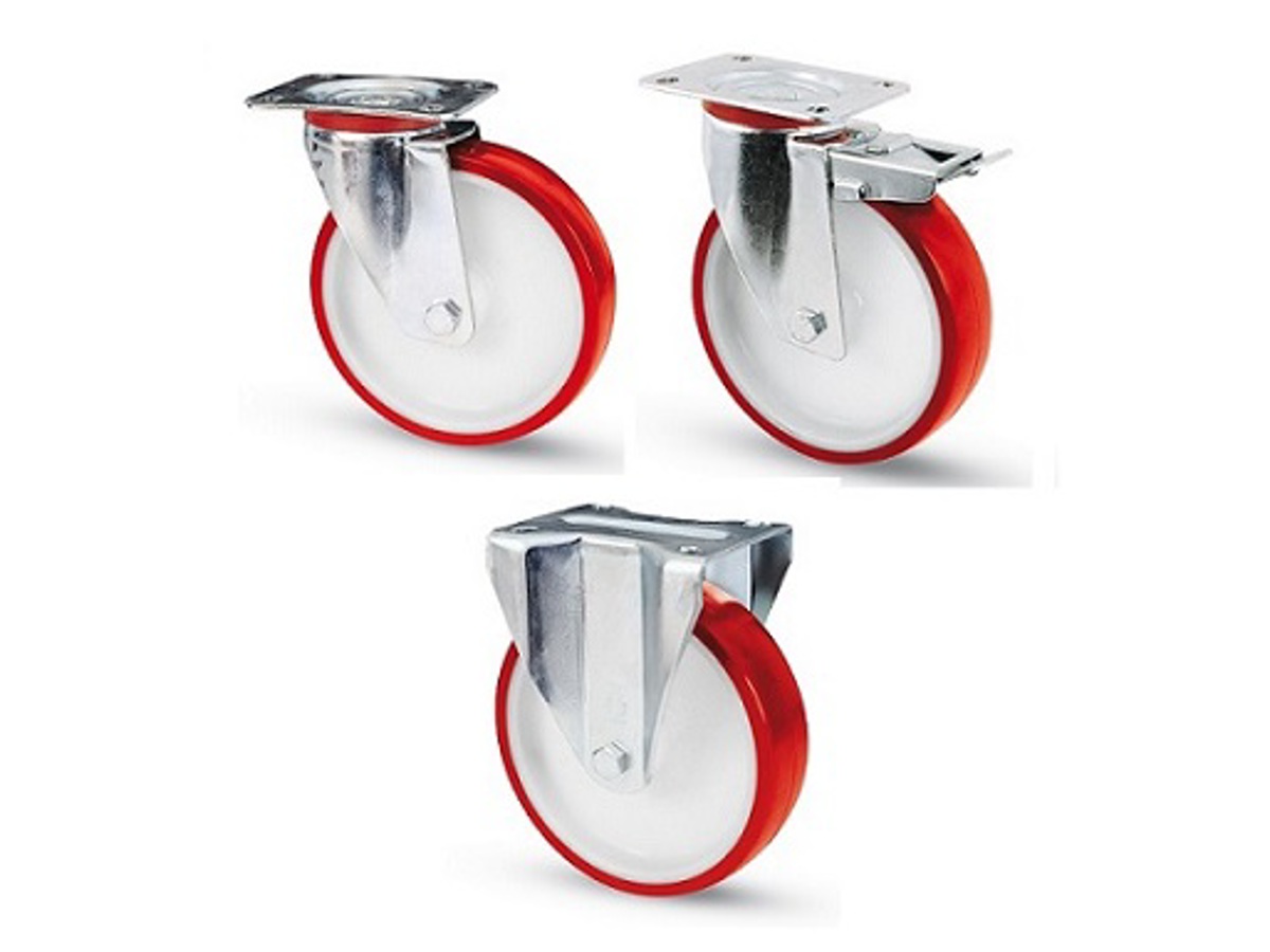 AVO 37A RUOTA CON RIVESTIMENTO IN POLIURETANO 125X30 SUPPORTO FISSO IN ACCIAIO - Foto 5