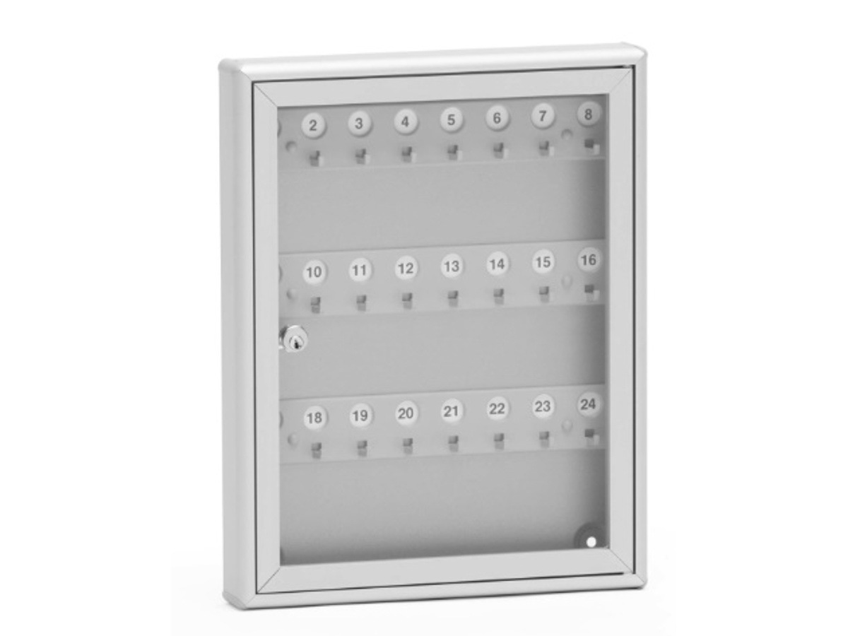 Bacheca portachiavi da 24 posti in alluminio silver raggrinzito RAL ...