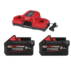 vendita online Kit 2 batterie m18™ forge™ 18v 8.0ah + caricabatterie simultaneo Caricabatterie e batterie Milwaukee