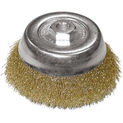 vendita online Spazzole acciaio ottonato tipo a tazza; con foro filett. m14 Spazzole Sicutool