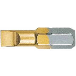 vendita online Bits con att. esagonale 1/4 din 3126 c 6,3 per avvitatori e trapani taglio diritto; rivest. tin giallo Bits - Inserti Witte