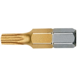 vendita online Bits con att. esagonale 1/4 din 3126 c 6,3 per avvitatori e trapani torx con foro; rivest. tin giallo Bits - Inserti Witte