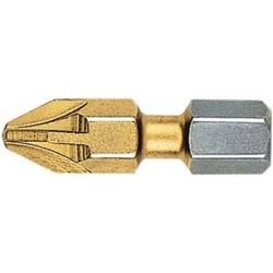 vendita online Bits con att. esagonale 1/4 bitflex tin per avvitatori e trapani a croce pozidriv - rivestimento tin giallo Bits - Inserti Witte