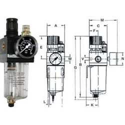 vendita online Gruppi monoblocco filtro-riduttore-lubrificatore con svuotamento manuale Accessori e componenti per aria compressa Ewo