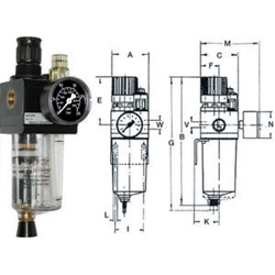 vendita online Gruppi monoblocco filtro-riduttore-lubrificatore combibloc con svuotamento automatico Accessori e componenti per aria compressa Ewo