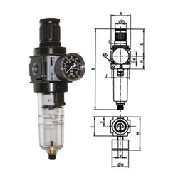 vendita online Gruppi filtro-riduttore per aria compressa variobloc con svuotamento manuale bicchiere in policarbonato trasparente Filtri aria compressa​ Ewo