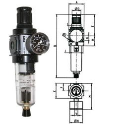 vendita online Gruppi filtro-riduttore per aria compressa variobloc con svuotamento automatico bicchiere in policarbonato trasparente Filtri aria compressa​ Ewo
