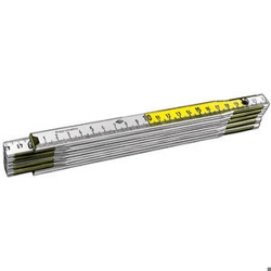 vendita online Doppimetri in legno verniciati giallo-bianco a decimetri alternati Strumenti Di Misura E Controllo - Calibri - Micrometri - Contafiletti - Spessimetri - Goniometri - Nastri, Righe, Flessometri, Aste, Rotelle Metriche - Squadre - Truschini Sicutool