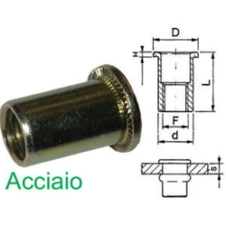 vendita online Inserti filettati a testa piana in acciaio (cf 200pz) Accessori e ricambi per Rivettatrici - Fissatrici - Chiodatrici Sicutool