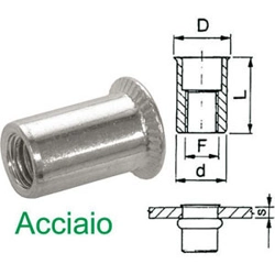vendita online Inserti filettati a testa svasata a 90° in acciaio (cf 200pz) Accessori e ricambi per Rivettatrici - Fissatrici - Chiodatrici Sicutool