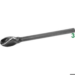 vendita online Frese rotative in metallo duro tipo ovale. attacco ø mm 3 taglio 3 Barrette Per Incisori - Frese Rotative - Alberi Flessibili Sicutool