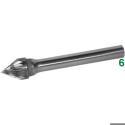 vendita online Frese rotative in metallo duro tipo conico con punta a 60° attacco ø 6 taglio 5 Barrette Per Incisori - Frese Rotative - Alberi Flessibili Sicutool