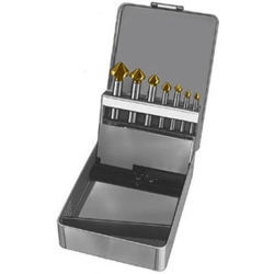 vendita online Assortimenti di 7 frese per svasare in acciaio hss rivestimento tin art. 8812 g Svasatori - Alesatori - Sbavatori Durr