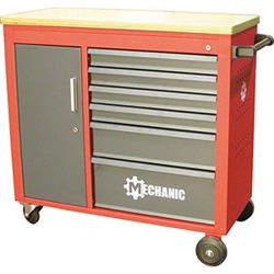 vendita online Carrelli a banco a 6 cassetti e 1 vano laterale,4 ruote (2 piroettanti e 1 con freno) Carrelli e Contenitori Per Officina - Moduli Per Carrelli Gedore Red
