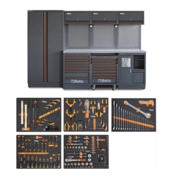vendita online Combinazione arredo officina piano mdf rivestito acciaio inox c45pro 2.0x/268ut Banchi da lavoro Beta