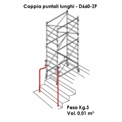 vendita online Coppia puntali lunghi per zoppo trabattello doge 65 Accessori e ricambi per scale e ponteggi Facal