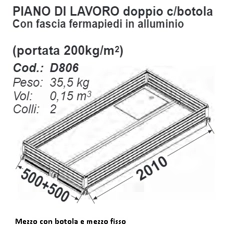 vendita online Piano lavoro doppio con fascia fermapiede per doge80 Accessori e ricambi per scale e ponteggi Facal