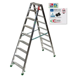 Scala Doppia Alluminio Scala A Doppia Salita In Alluminio - 3 Gradini + Piano Superiore Sgabello 3 Gradini Doppia Salita