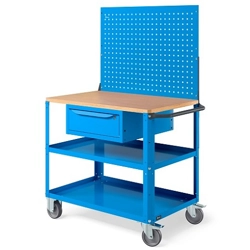 vendita online Carrello clever 1026 large mm.1024x615x1540h - blu ral5012 Carrelli e Contenitori Per Officina - Moduli Per Carrelli Fami