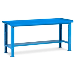 vendita online Banco work up piano in acciaio mm.2007x705x740/1110h - blu ral5012 Banchi da lavoro Fami