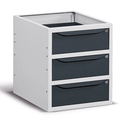 vendita online Armadio cassettiera work/work up a 3 cassetti mm.500x607x570h - grigio ral7035+ral7016 Armadi Metallici Fami