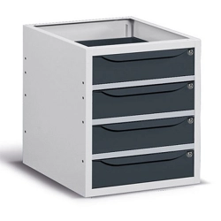 vendita online Armadio cassettiera work/work up a 4 cassetti mm.500x607x570h - grigio ral7035+ral7016 Armadi Metallici Fami