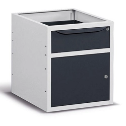 vendita online Armadio work/work up a 1 cassetto e porta mm.500x607x570h - grigio ral7035+ral7016 Armadi Metallici Fami