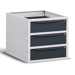 vendita online Armadio cassettiera work/work up a 3 cassetti mm.629x607x570h - grigio ral7035+ral7016 Armadi Metallici Fami