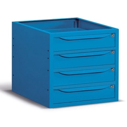 vendita online Armadio cassettiera work/work up a 4 cassetti mm.629x607x570h - blu ral5012 Armadi Metallici Fami