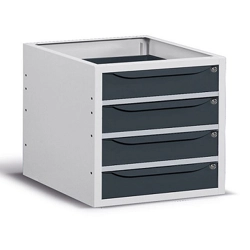 vendita online Armadio cassettiera work/work up a 4 cassetti mm.629x607x570h - grigio ral7035+ral7016 Armadi Metallici Fami