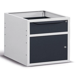 vendita online Armadio work/work up a 1 cassetto e porta mm.629x607x570h - grigio ral7035+ral7016 Armadi Metallici Fami