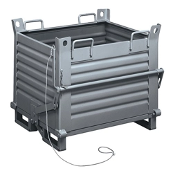 vendita online Container in lamiera fondo apribile a rulli mm.1000x800x800h - grigio scuro ral7000 Sistemi di stivaggio Fami