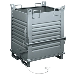 vendita online Container in lamiera fondo apribile a rulli mm.1000x800x1150h - grigio scuro ral7000 Sistemi di stivaggio Fami