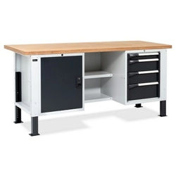 vendita online Banco work master br 2001 piano multiplex mm.2000x750x740/1115h - grigio Banchi da lavoro Fami