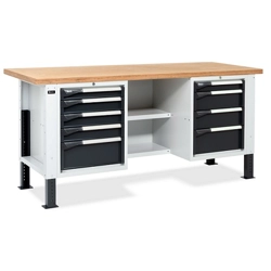 vendita online Banco work master br 2002 piano multiplex mm.2000x750x740/1115h - grigio Banchi da lavoro Fami