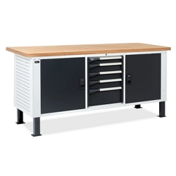 vendita online Banco work master br 2003 piano multiplex mm.2000x750x740/1115h - grigio Banchi da lavoro Fami
