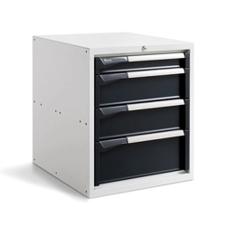vendita online Armadio cassettiera work master 4 cassetti mm.560x610x669h - grigio ral7035+ral7016 Armadi Metallici Fami