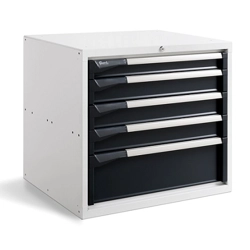 vendita online Armadio cassettiera work master 5 cassetti mm.713x610x669h - grigio ral7035+ral7016 Armadi Metallici Fami