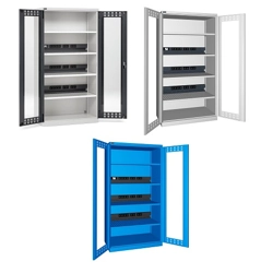 vendita online Armadio con porte battenti in policarbonato ripiani e prese mm.1023x555x2000h (rif.1400) Armadi Metallici Fami
