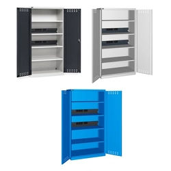 vendita online Armadio perfom con porte battenti ripiani e prese mm.1023x555x2000h (rif.1400) Armadi Metallici Fami