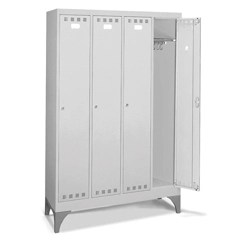 vendita online Armadio spogliatoio a 4 scomparti mm.1195x500x1950h - grigio chiaro ral7035 Armadi Metallici Fami