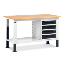vendita online Banco work up 1503 piano multiplex mm.1500x750x732/1107h - grigio ral7035+ral7016 Banchi da lavoro Fami