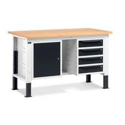 vendita online Banco work up 1505 piano multiplex mm.1500x750x732/1107h - grigio ral7035+ral7016 Banchi da lavoro Fami