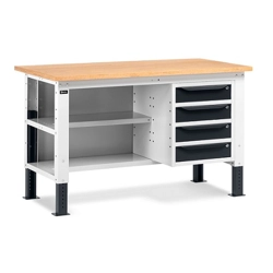 vendita online Banco work up 1507 piano multiplex mm.1500x750x732/1107h - grigio ral7035+ral7016 Banchi da lavoro Fami