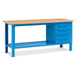 vendita online Banco work up 2004 piano multiplex mm.2000x750x732/1107h - blu ral5012 Banchi da lavoro Fami