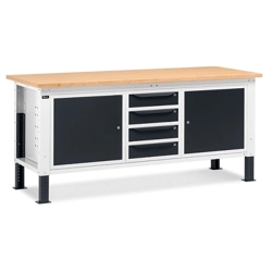vendita online Banco work up 2009 piano multiplex mm.2000x750x732/1107h - grigio ral7035+ral7016 Banchi da lavoro Fami